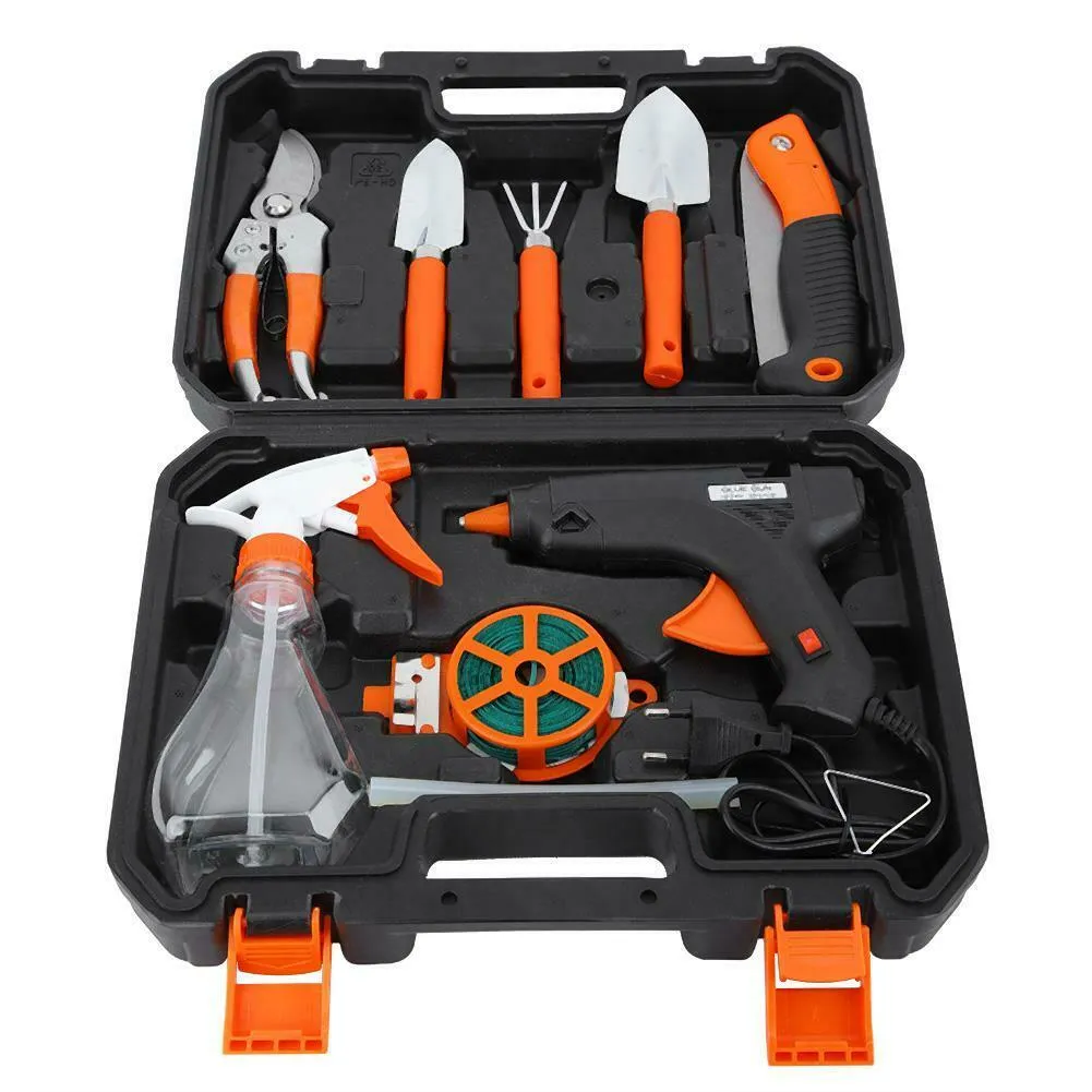 11-Piece Carbon Steel Garden Tools Set with Toolbox