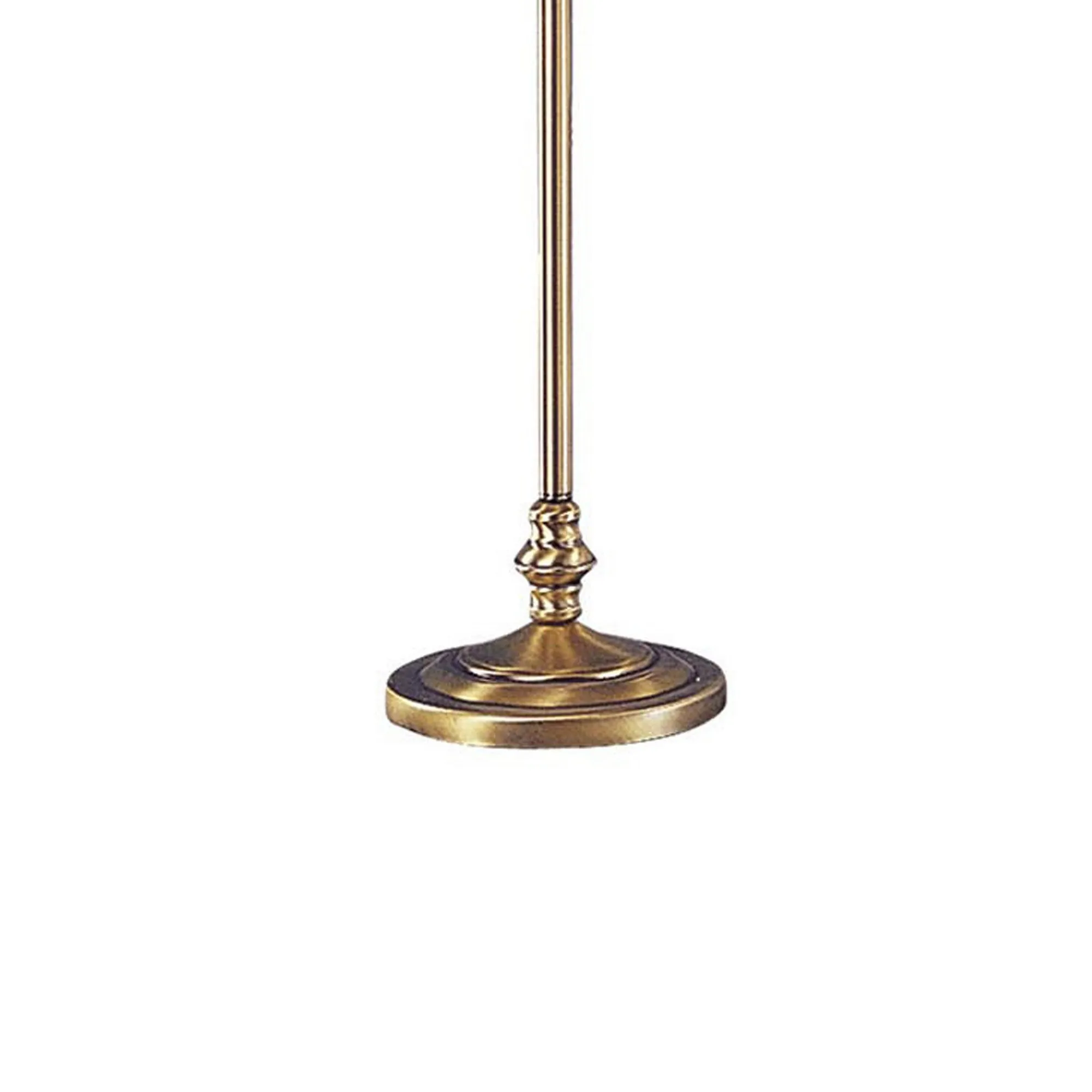 150 Watt 6 Way Metal Floor Lamp With Fabric Tapered Shade, Gold By Benzara