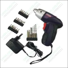 26 Pcs 4.8V Wireless Rechargeable Cordless Screwdriver Drill Machine Kit