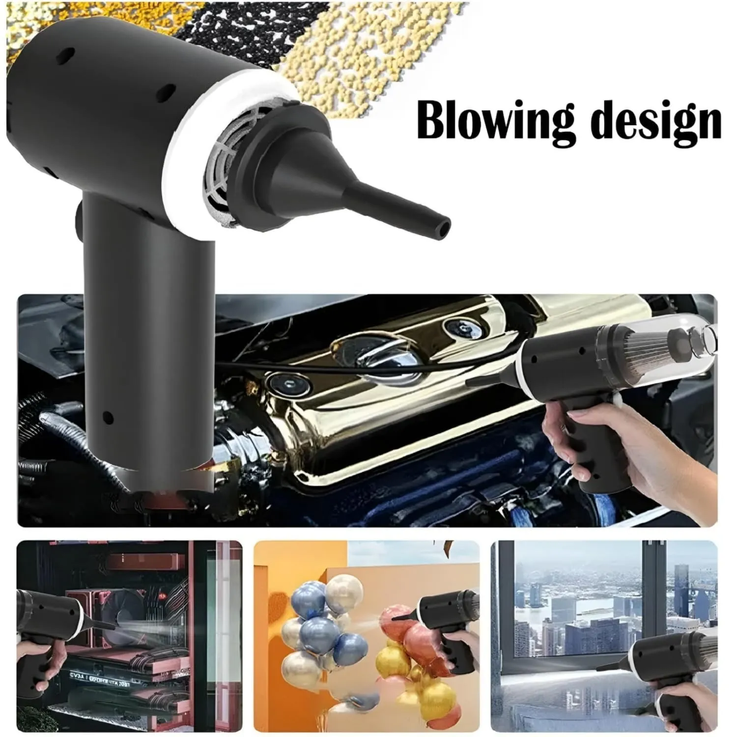 3 in 1 Portable Vacuum Cleaner Duster Blower Air Pump Wireless Handheld Clean Microscopic dust Like Car, Home,Computer, Laptop, Flower, Mirror Vehicle Interior Cleaner