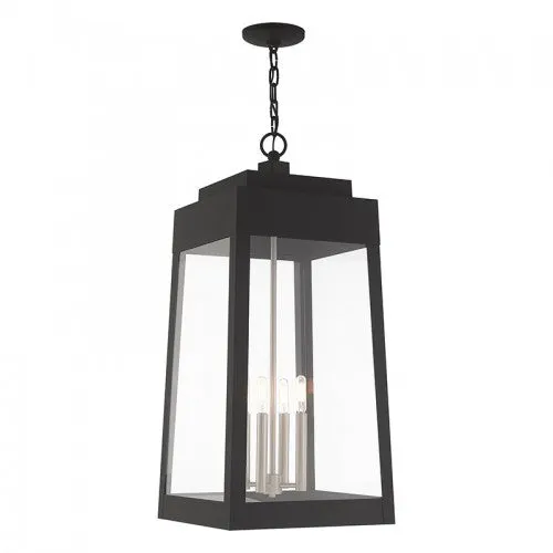 4 Lt Black Pendant Lantern