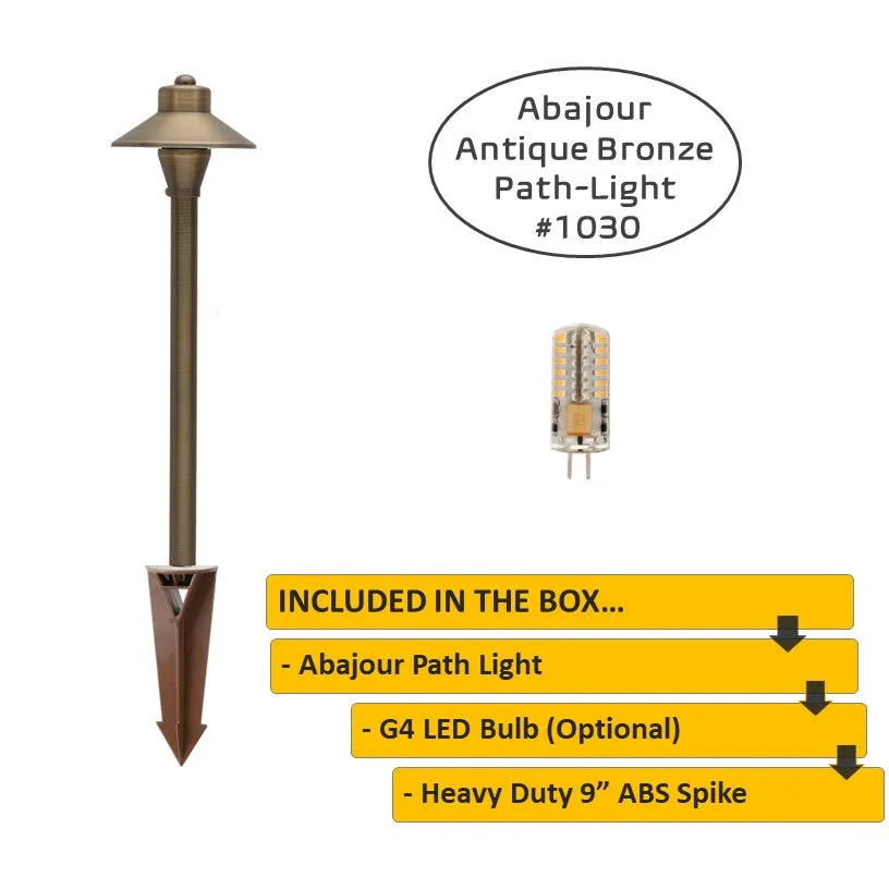 4 Pack Abajour Solid Brass Professional Landscape Pathway Light - Antique bronze