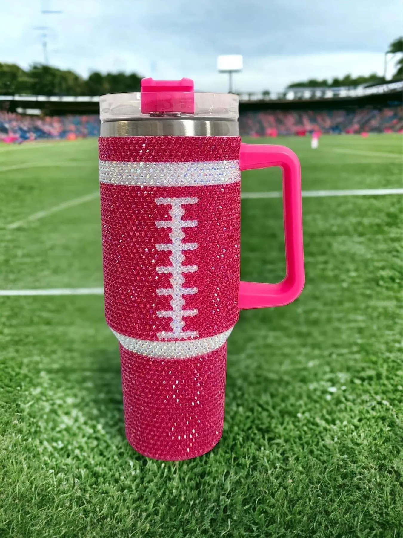 40oz Bling Football Tumblers