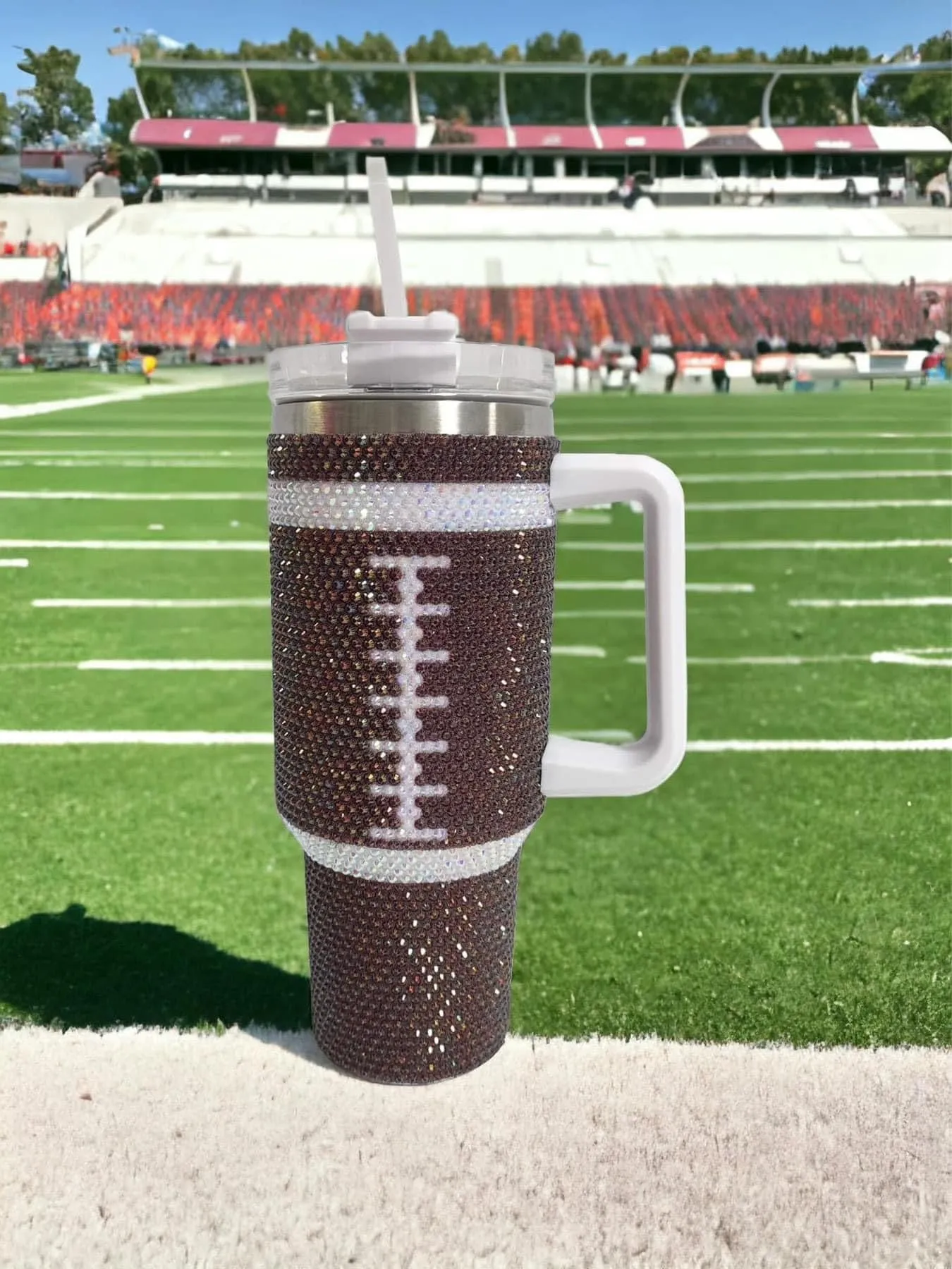 40oz Bling Football Tumblers