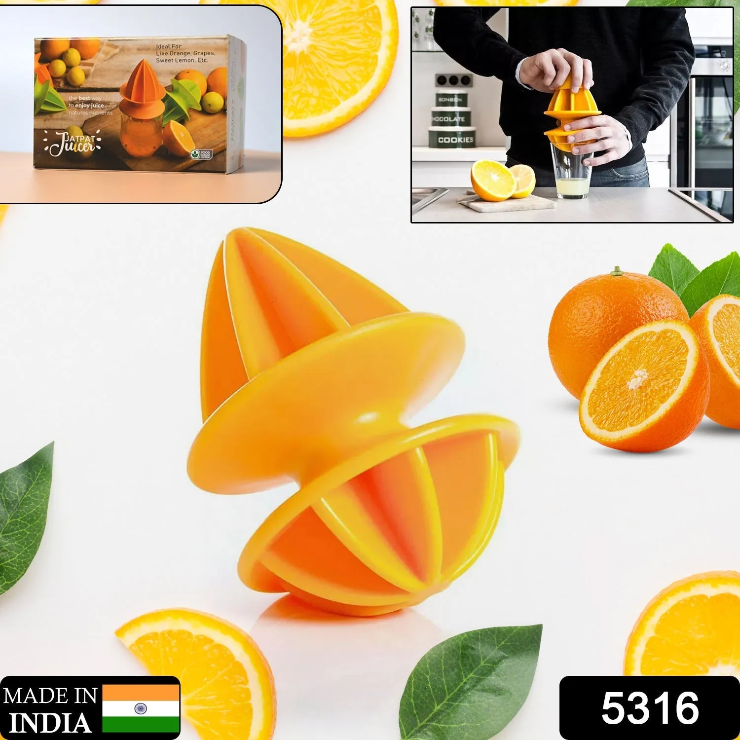 5316 JatPat Juicer Citrus Hand Juicer High Quality Premium  Juicer For Home & Multi Use Juicer ( Plastic)