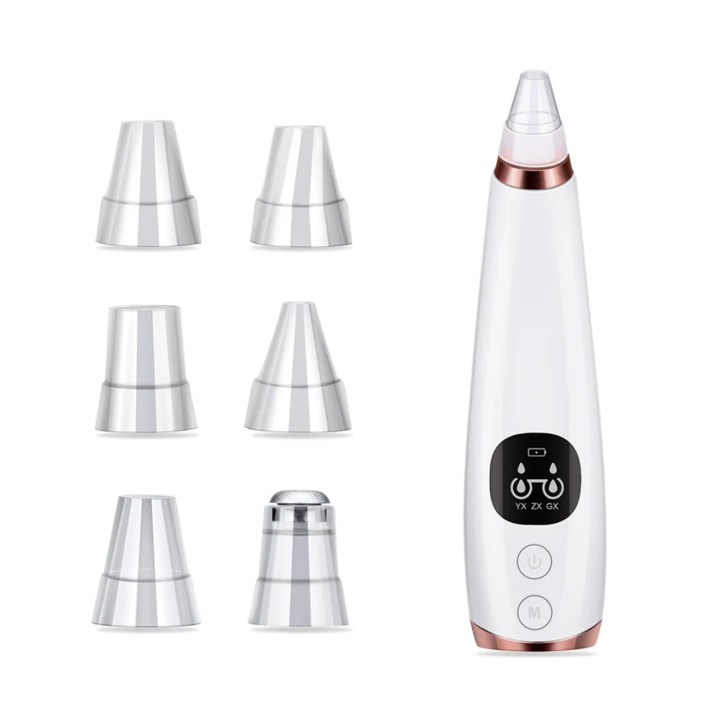 6 Nozzle Electric Acne Pimple Blackhead Remover for Face and Nose Vacuum- USB Charging