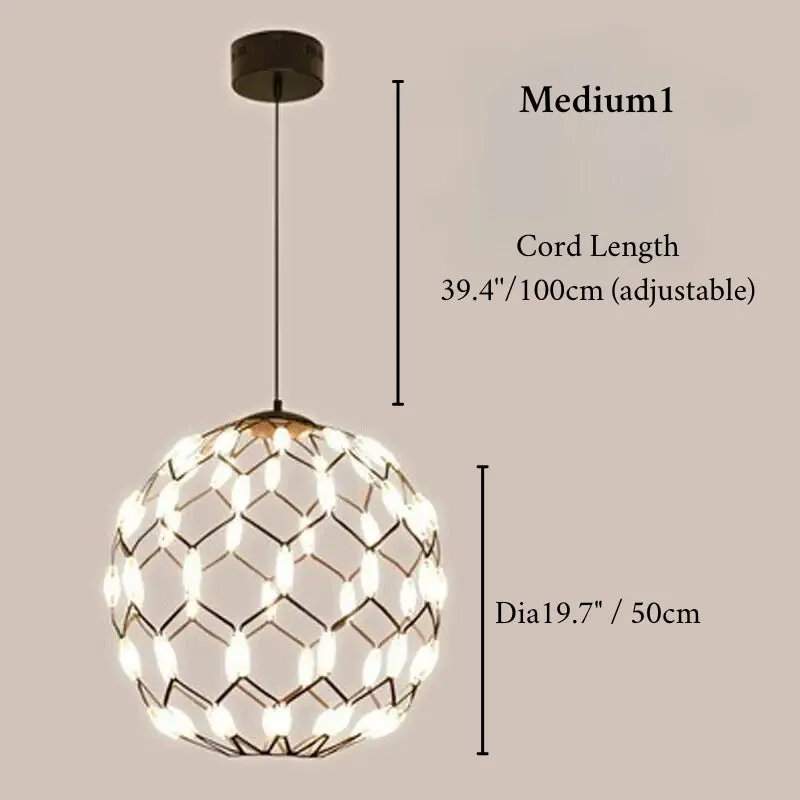 Acquaro | Stylish Black/White Pendant Ball-Shaped Chandelier