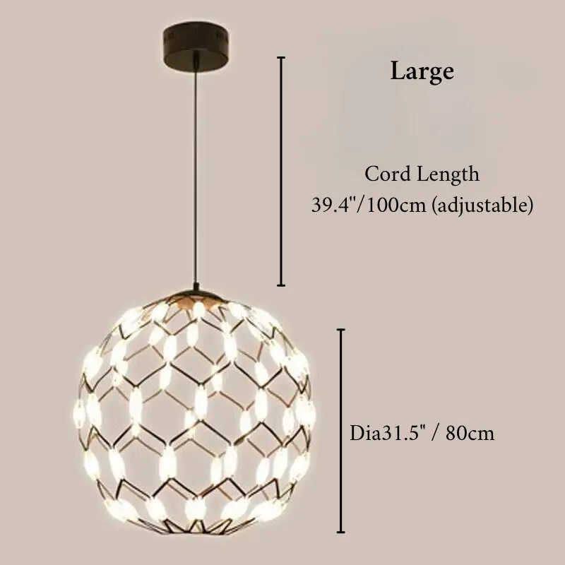 Acquaro | Stylish Black/White Pendant Ball-Shaped Chandelier