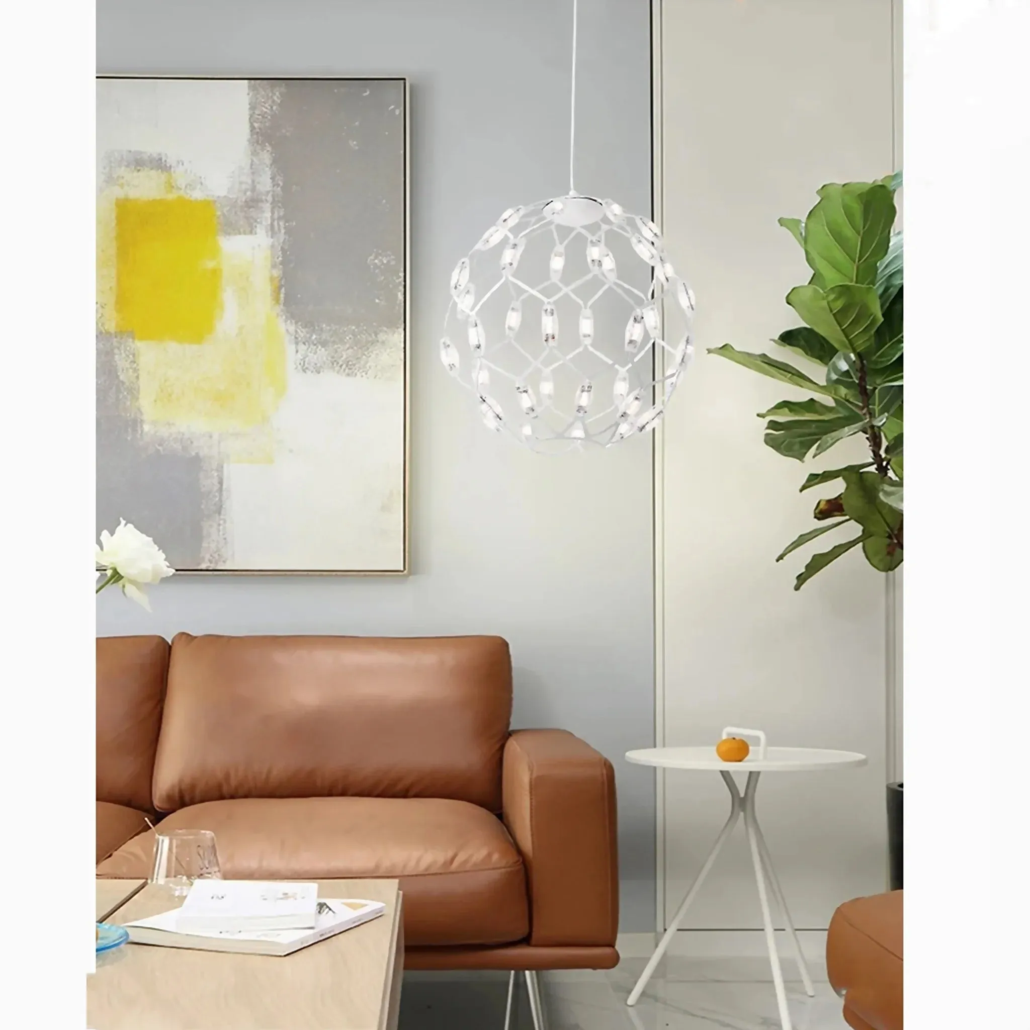 Acquaro | Stylish Black/White Pendant Ball-Shaped Chandelier