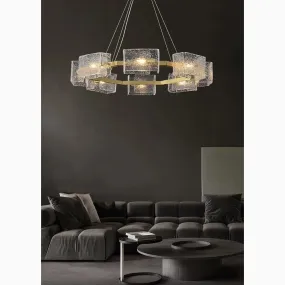 Aidomaggiore | Modern Glass Ice Cubes Round Chandelier