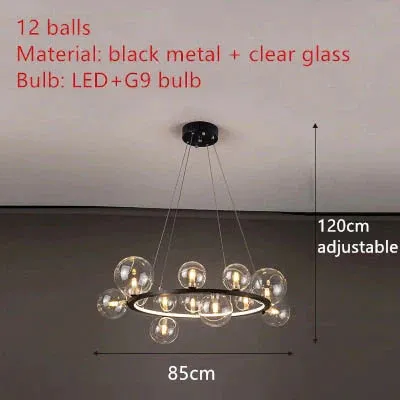 Aisha -  LED glass chandelier