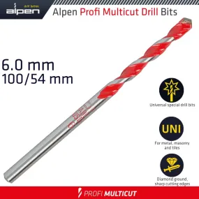 ALPEN PROFI MULTICUT DRILL BIT 6.0MMX100MM ALP17206