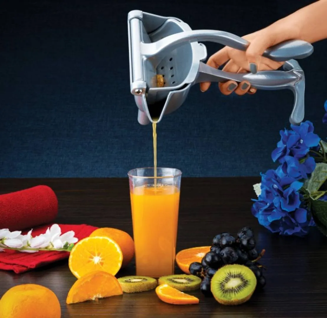 Aluminum Hand Juicer Aluminum Manual Fruit Juicer Hand juicer, Fruit juicer Manual juicer Instant juicer Orange juicer, Steel Handle Juicer | Manual Lemon Juicer  (Silver)