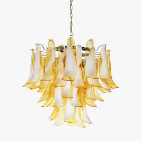 Amber Glass Murano Petals Chandelier