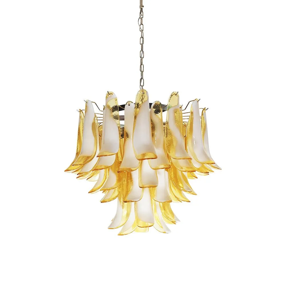 Amber Glass Murano Petals Chandelier