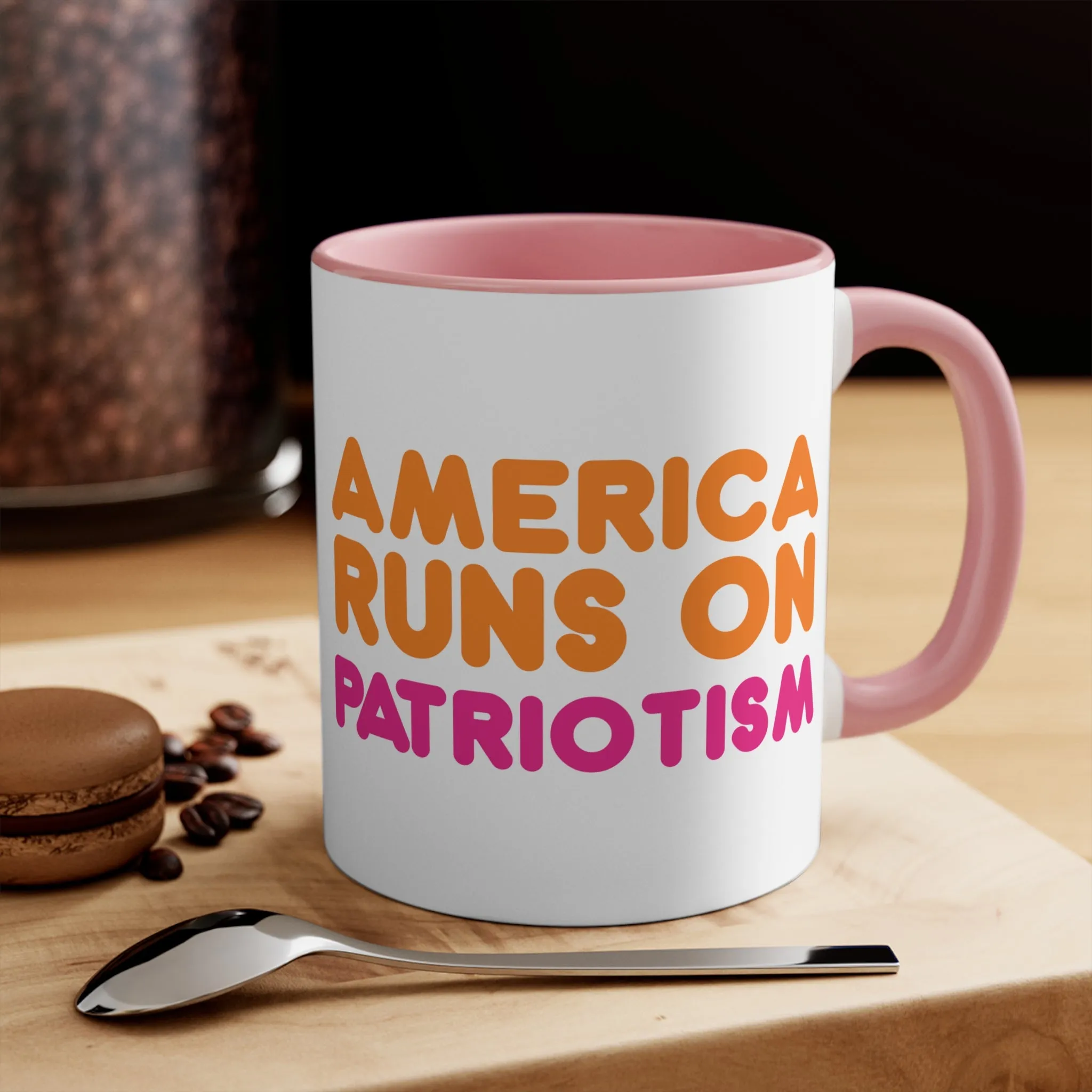 America Runs on Patriotism Mug (2 Sizes, 3 Colors)