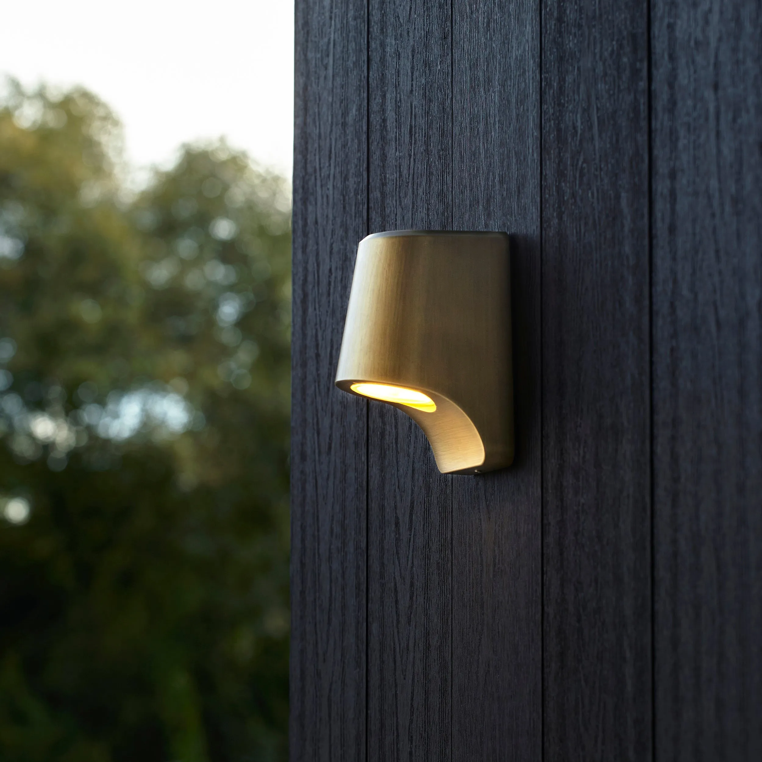 Amos Poseidon Outdoor Wall Light Brushed Gold