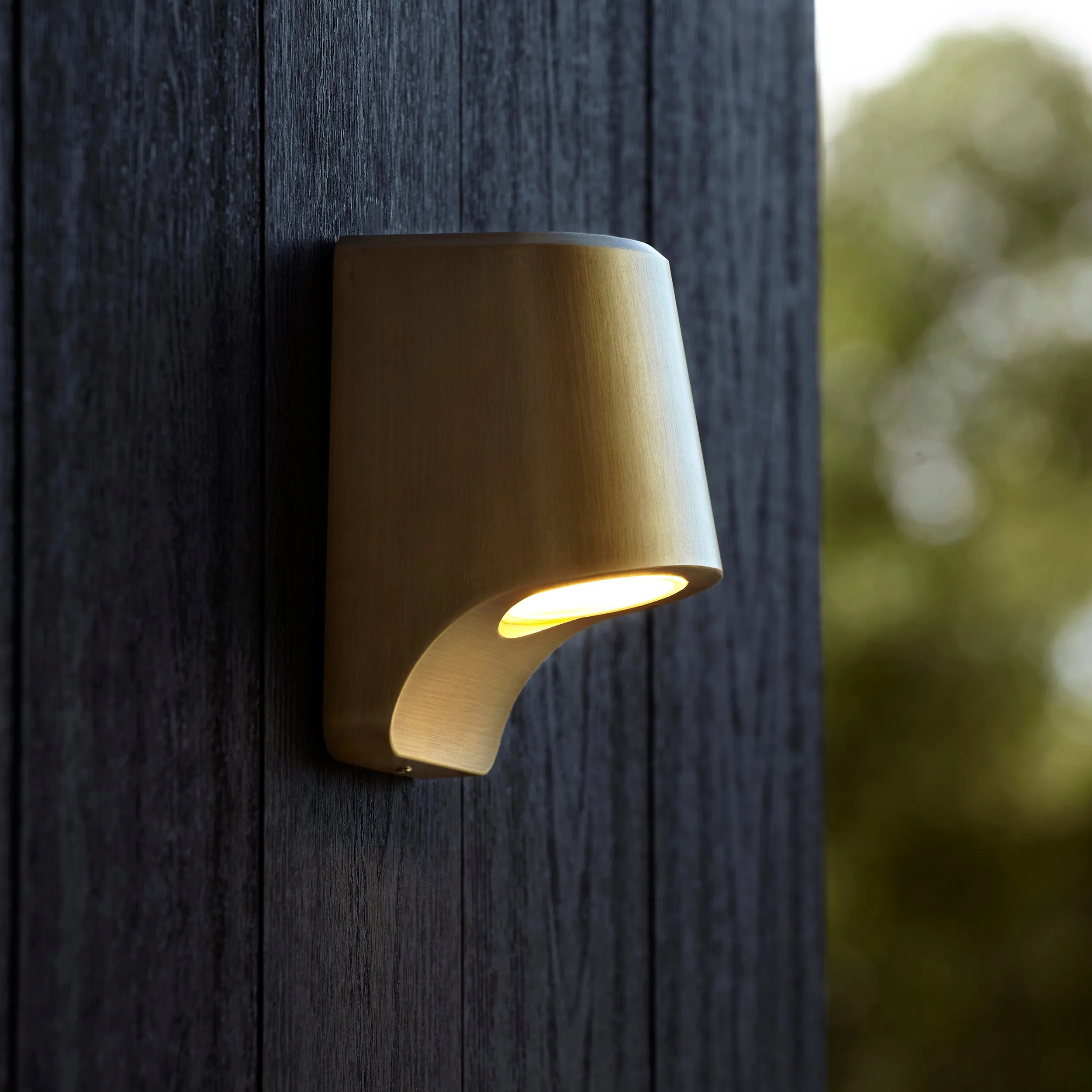 Amos Poseidon Outdoor Wall Light Brushed Gold