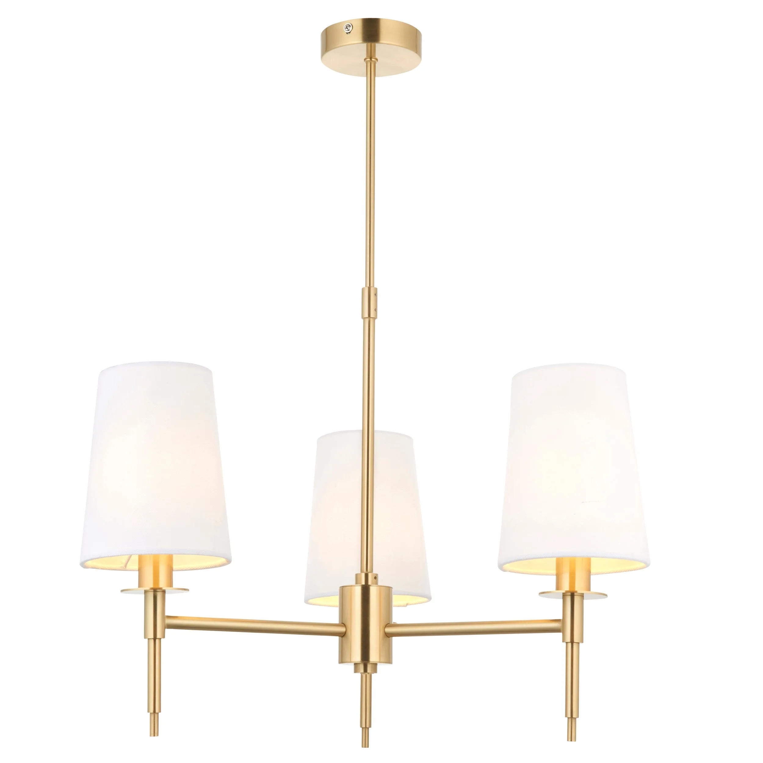 Amos Westminster 3 Light Chandelier Satin Brass