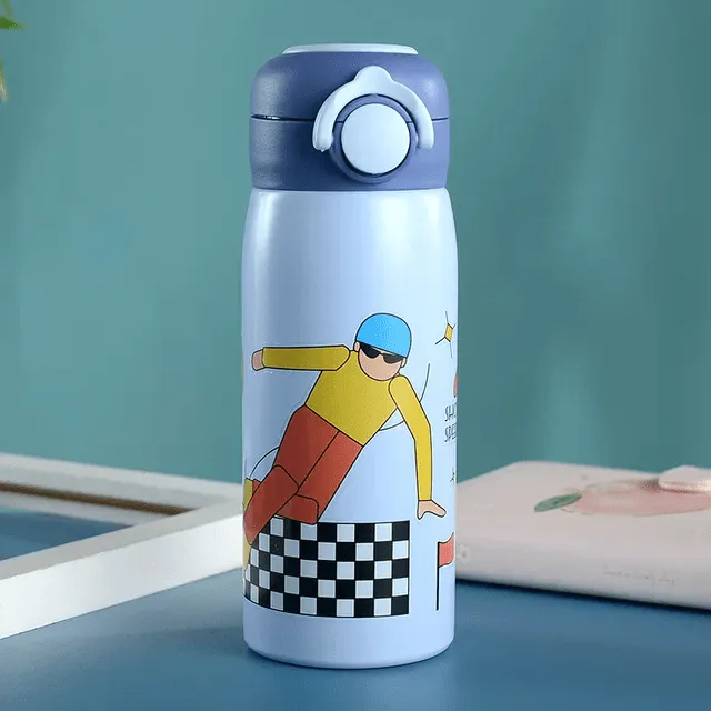 Animated Stainless Steel Sipper Bottle - Fun & Leak-Proof Water Bottle for Kids