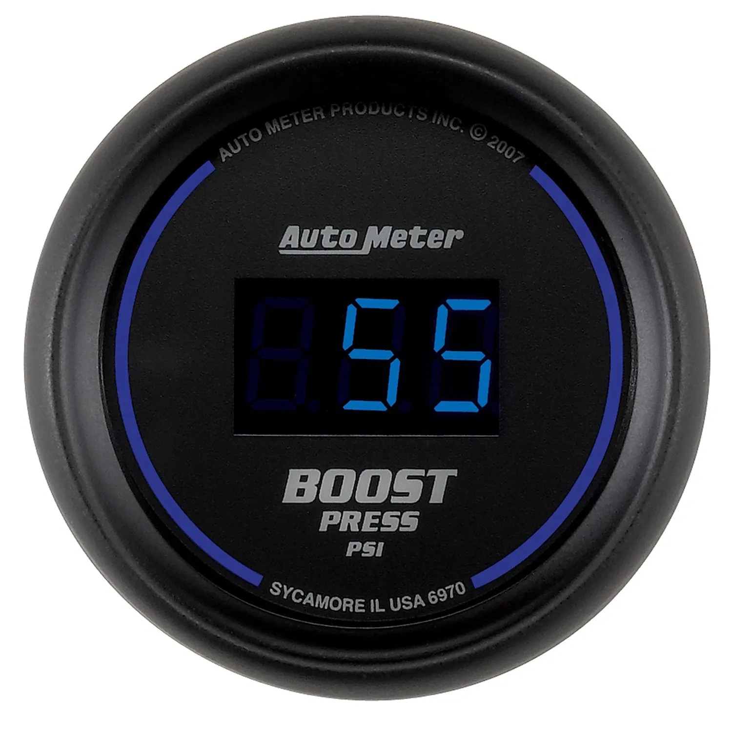 AutoMeter 6970 GAUGE; BOOST; 2 1/16in.; 60PSI; DIGITAL; BLACK DIAL W/BLUE LED