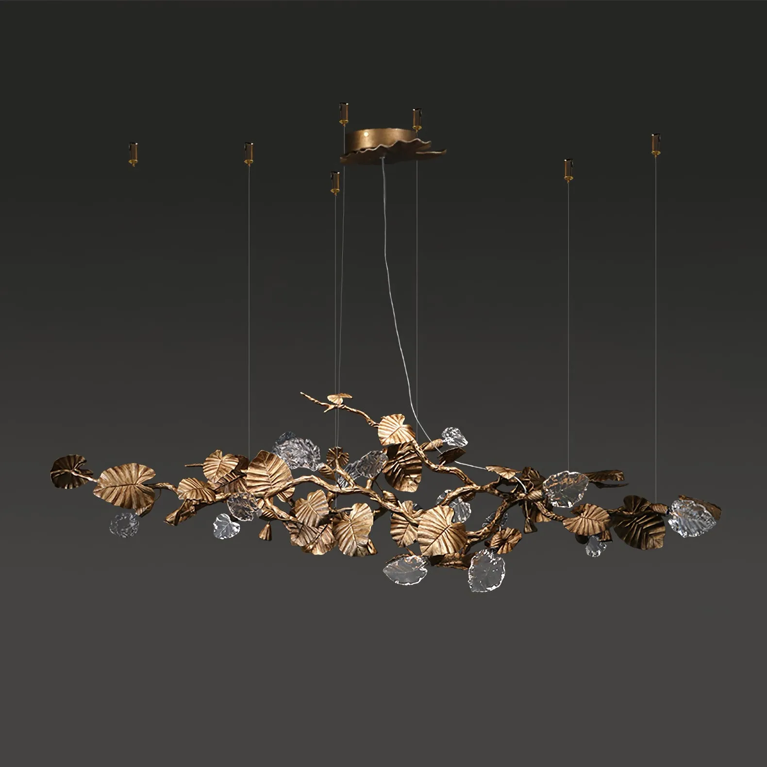 Brass Leaf Chandelier