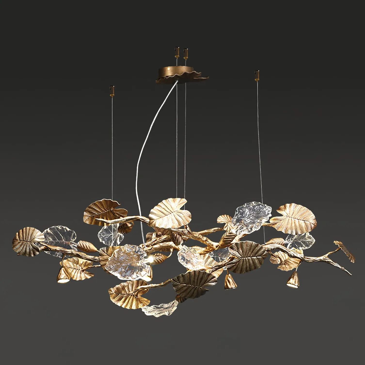 Brass Leaf Chandelier