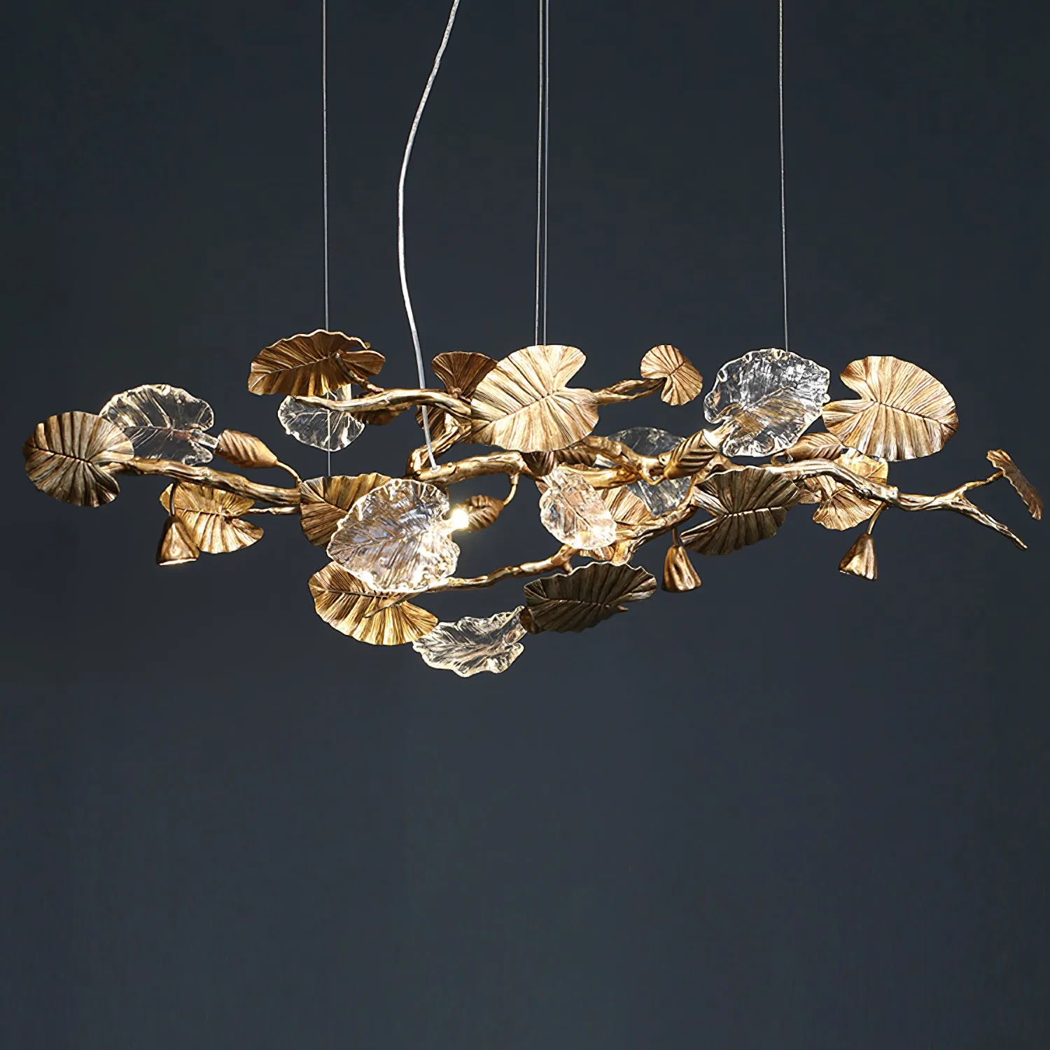 Brass Leaf Chandelier