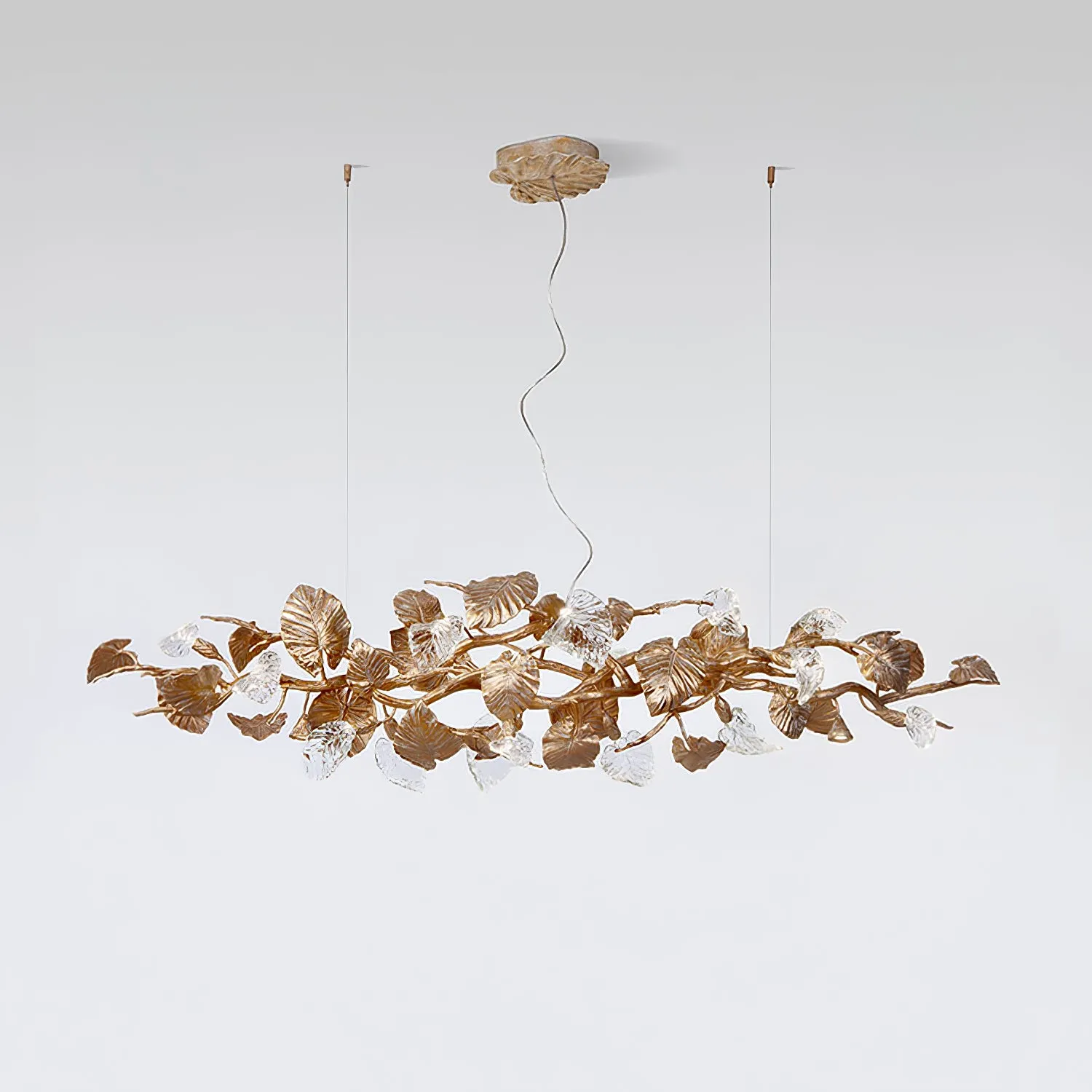 Brass Leaf Chandelier