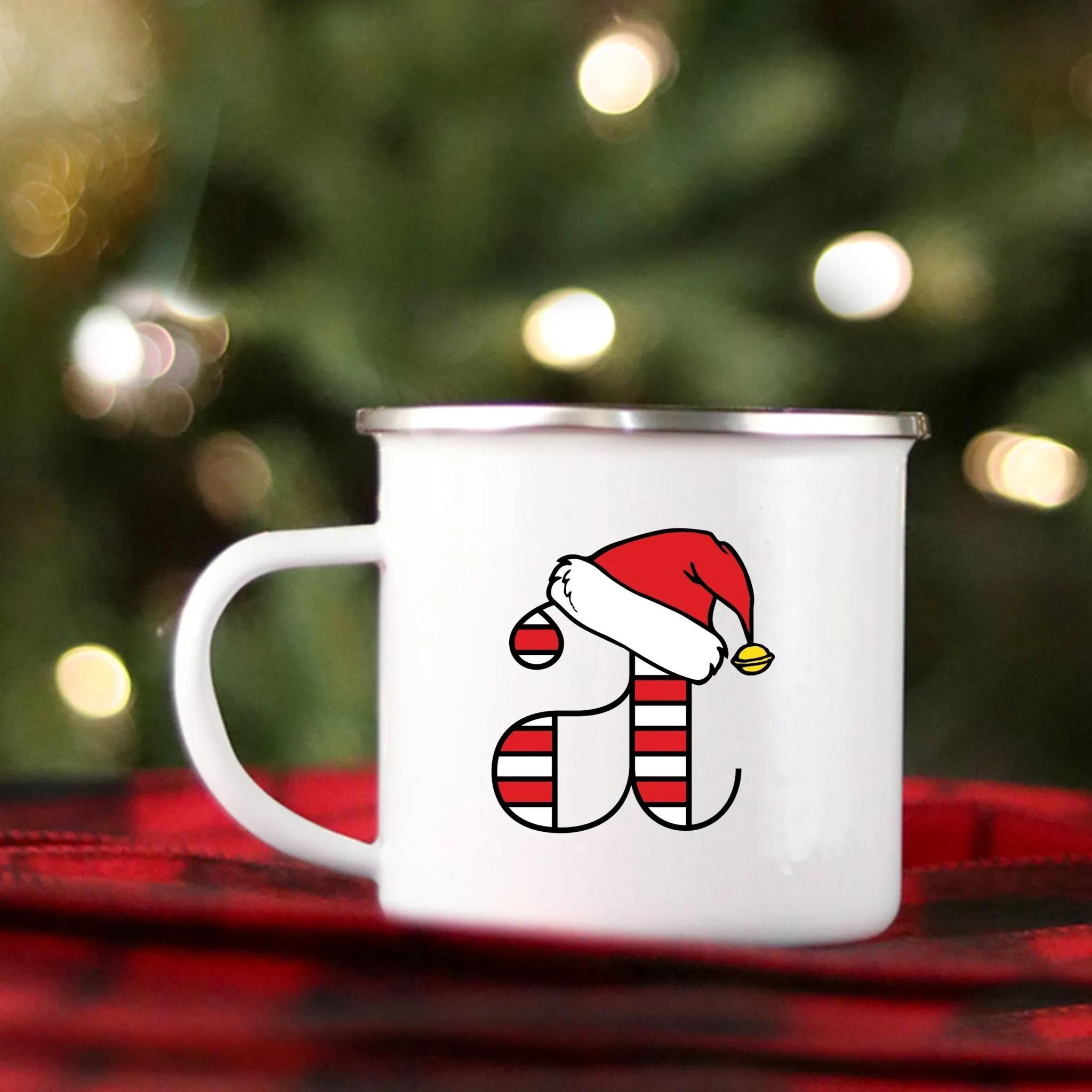 Candy Cane Monogram Mug