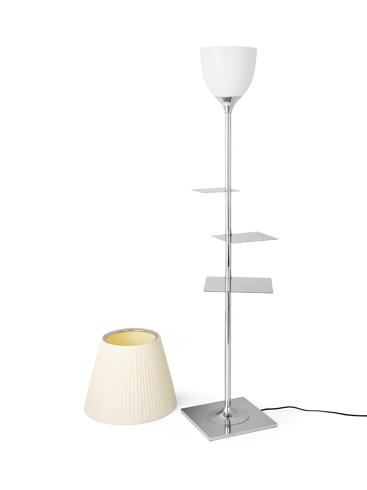 Chrome Prism Side Table Floor Lamp