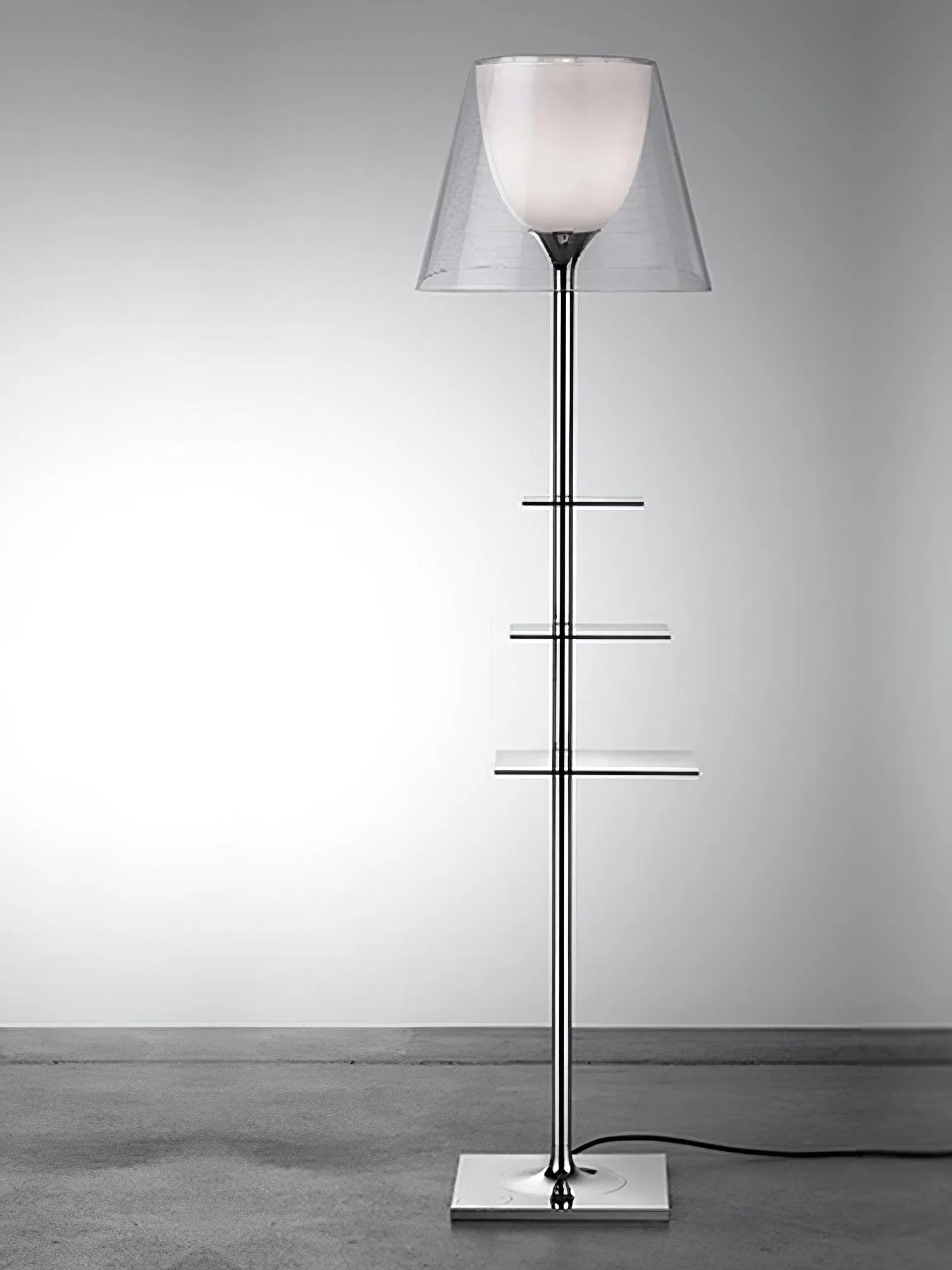 Chrome Prism Side Table Floor Lamp