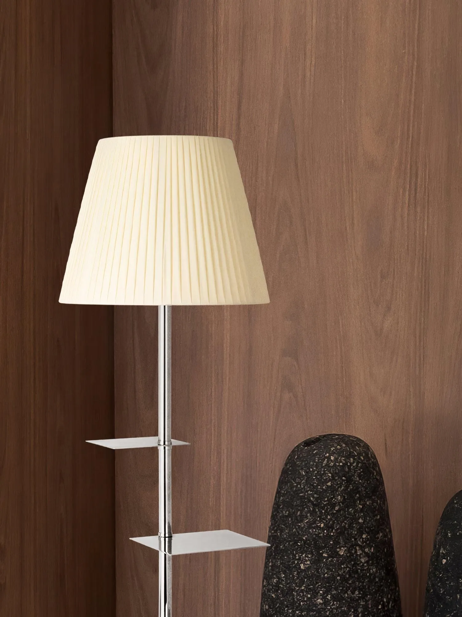 Chrome Prism Side Table Floor Lamp