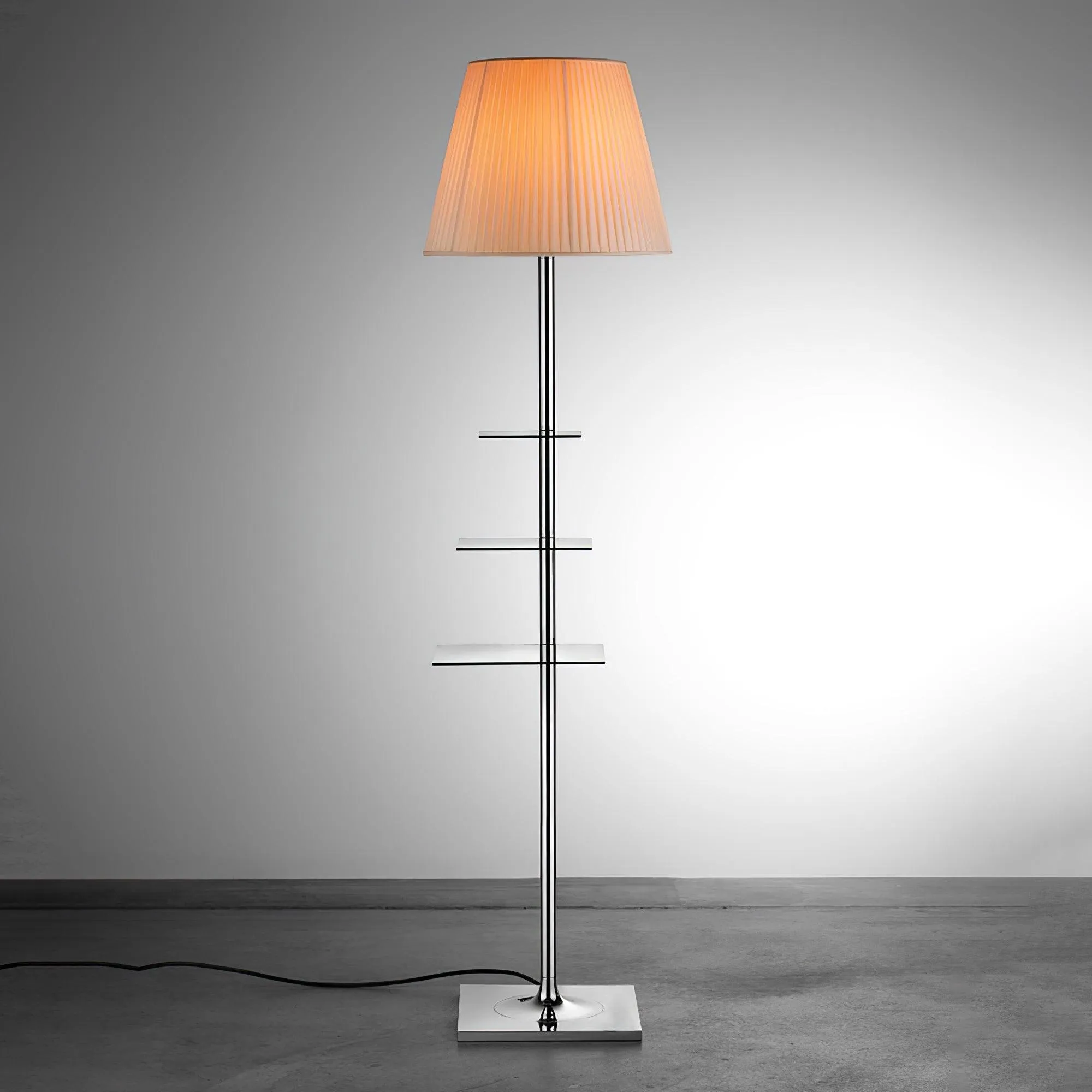 Chrome Prism Side Table Floor Lamp