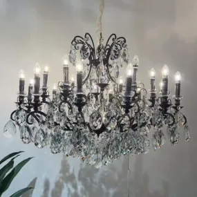 Classic European-style New Crystal Chandelier in Black Finish