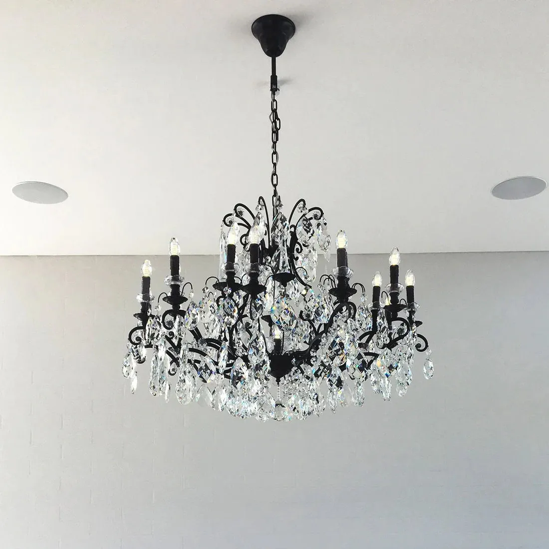 Classic European-style New Crystal Chandelier in Black Finish