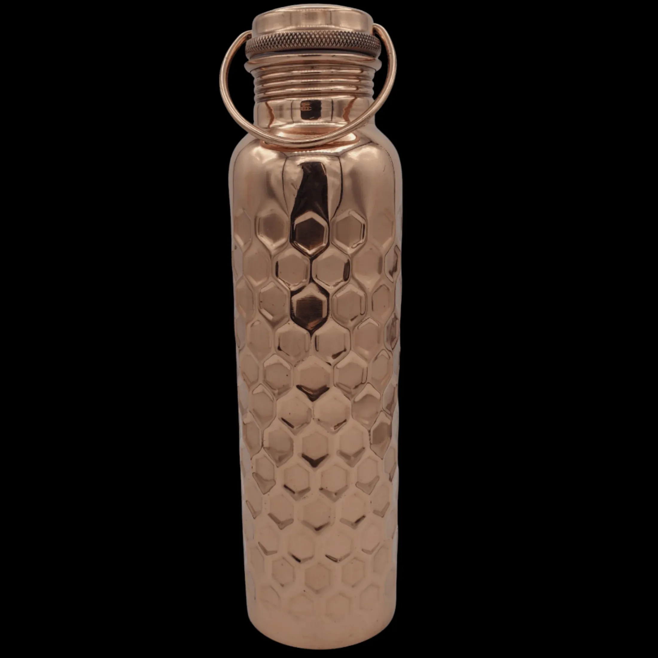 Copper Water Bottle Honeycomb Design