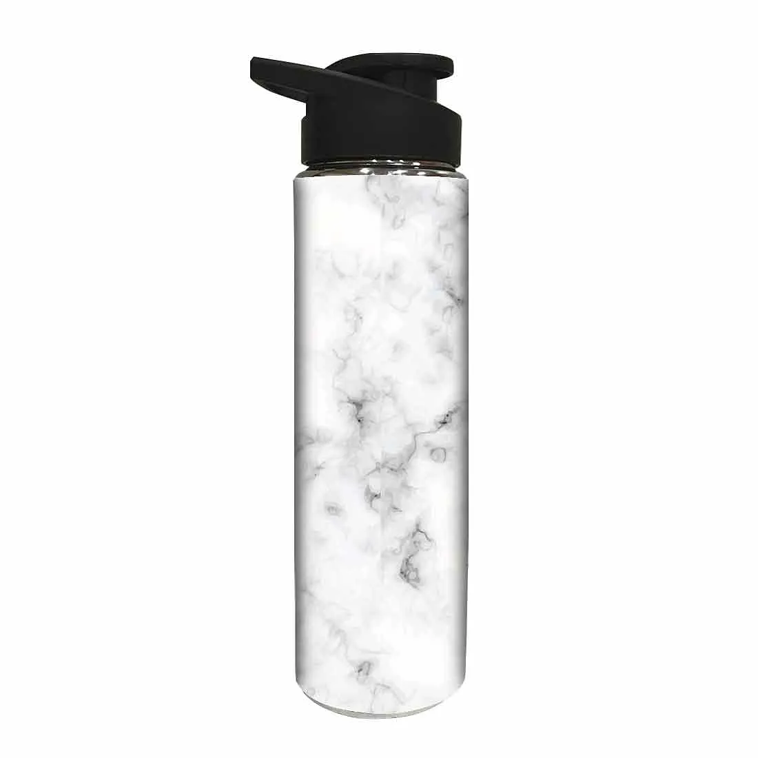 Designer Stainless Steel Sipper Bottle -  White and Black Marble