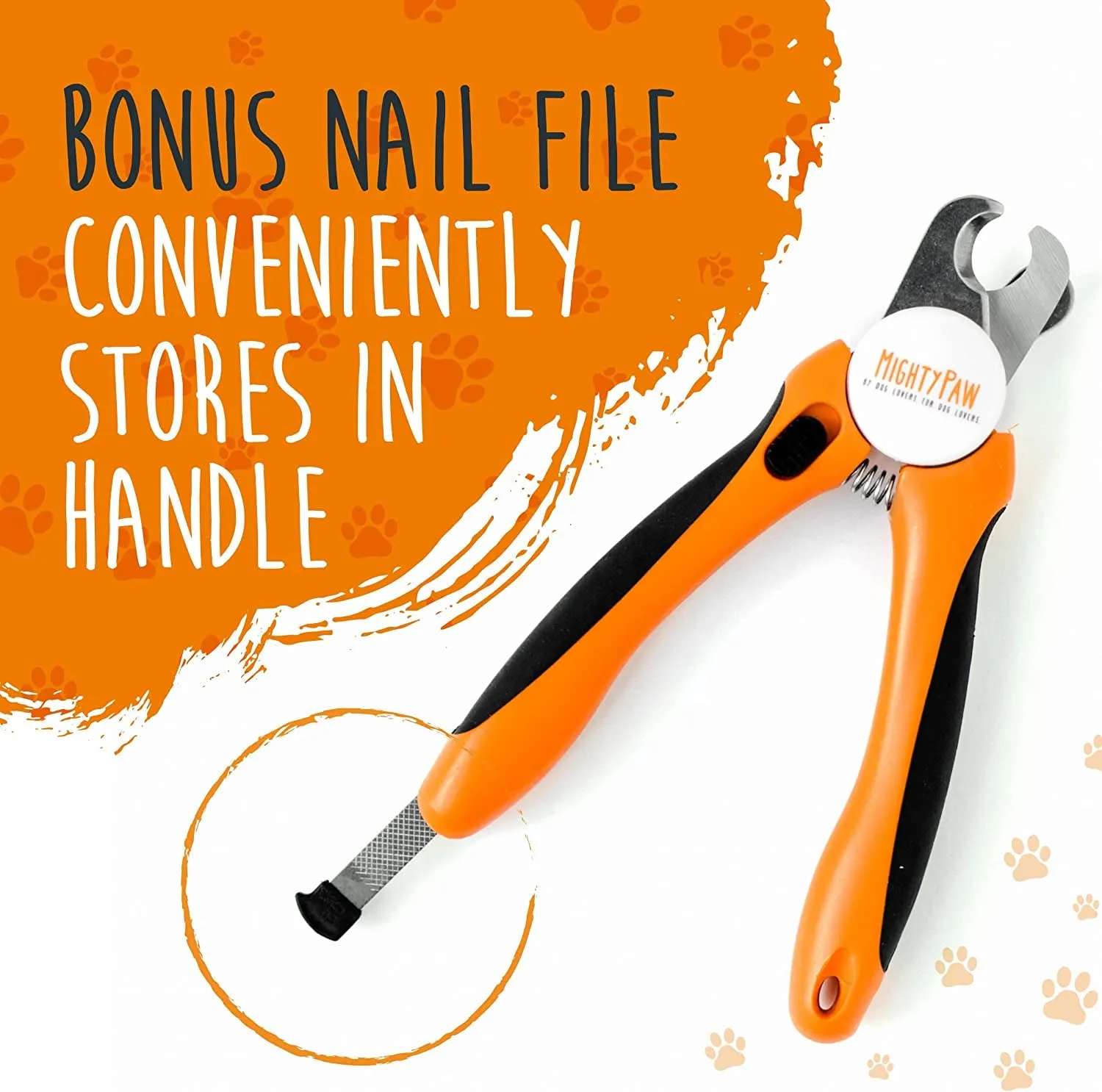 Dog Nail Clippers - Dog Claw Clippers - Pet Claw Trimming and Grooming Set - Built-In Safety Guard - Sharp Stainless Steel Blade - Ergonomic Handle - Nail Trimmer Dog - Paw Trimmer (Orange)