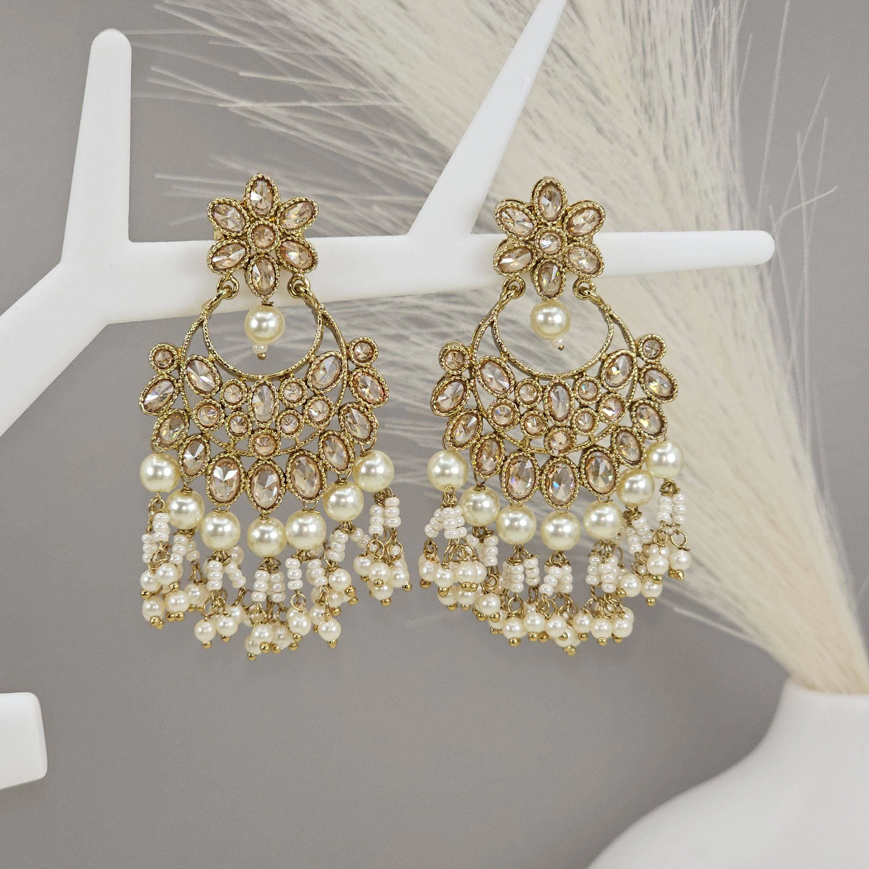 Elegant Gold Chandelier Earrings