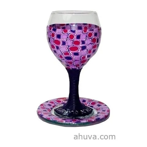 Fimo Design Wine Glass Kiddush Cup