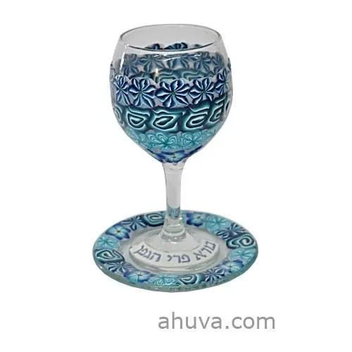 Fimo Design Wine Glass Kiddush Cup