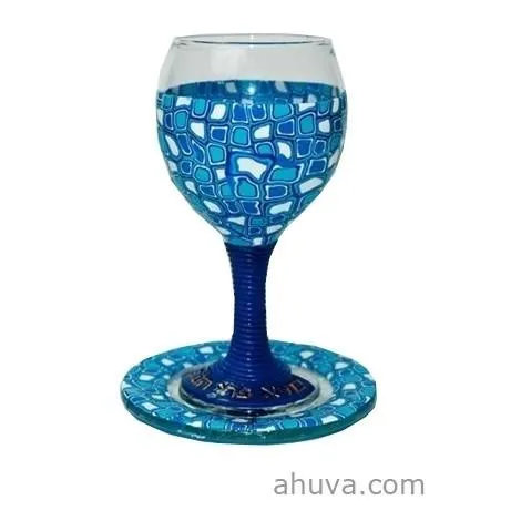 Fimo Design Wine Glass Kiddush Cup