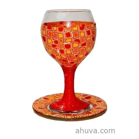 Fimo Design Wine Glass Kiddush Cup