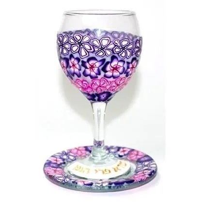 Fimo Design Wine Glass Kiddush Cup