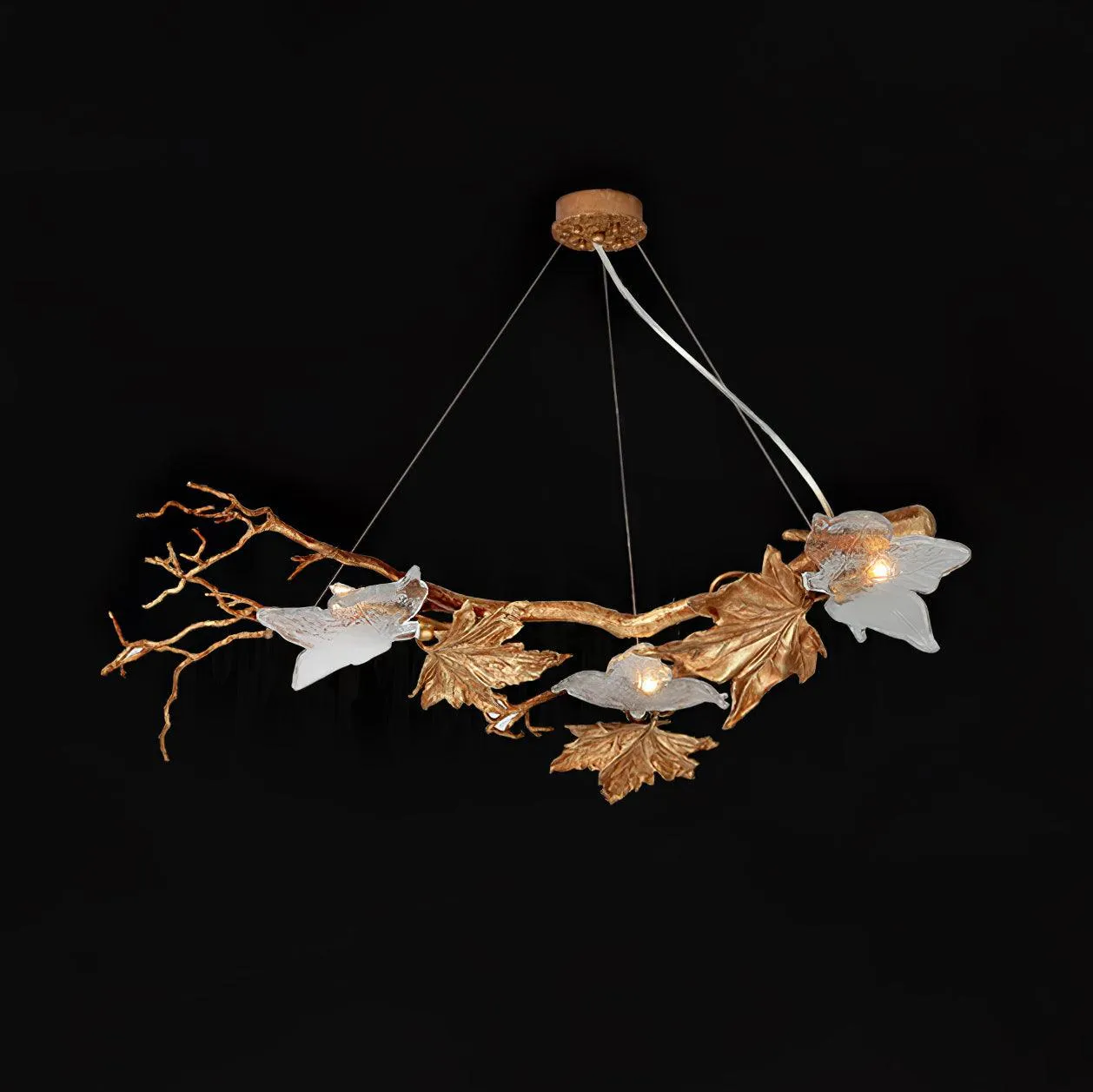 Folio Branch Brass Chandelier