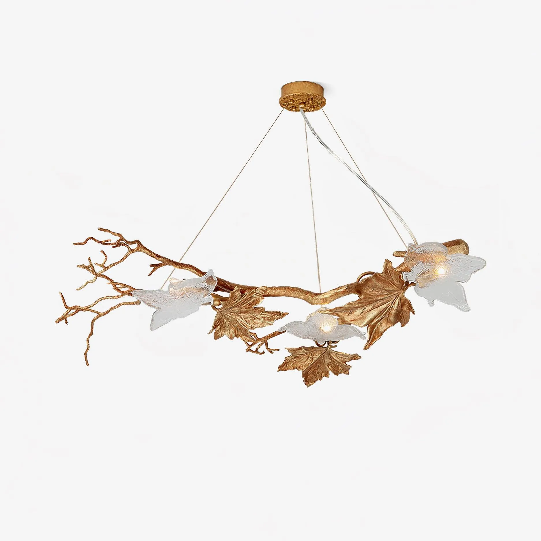 Folio Branch Brass Chandelier