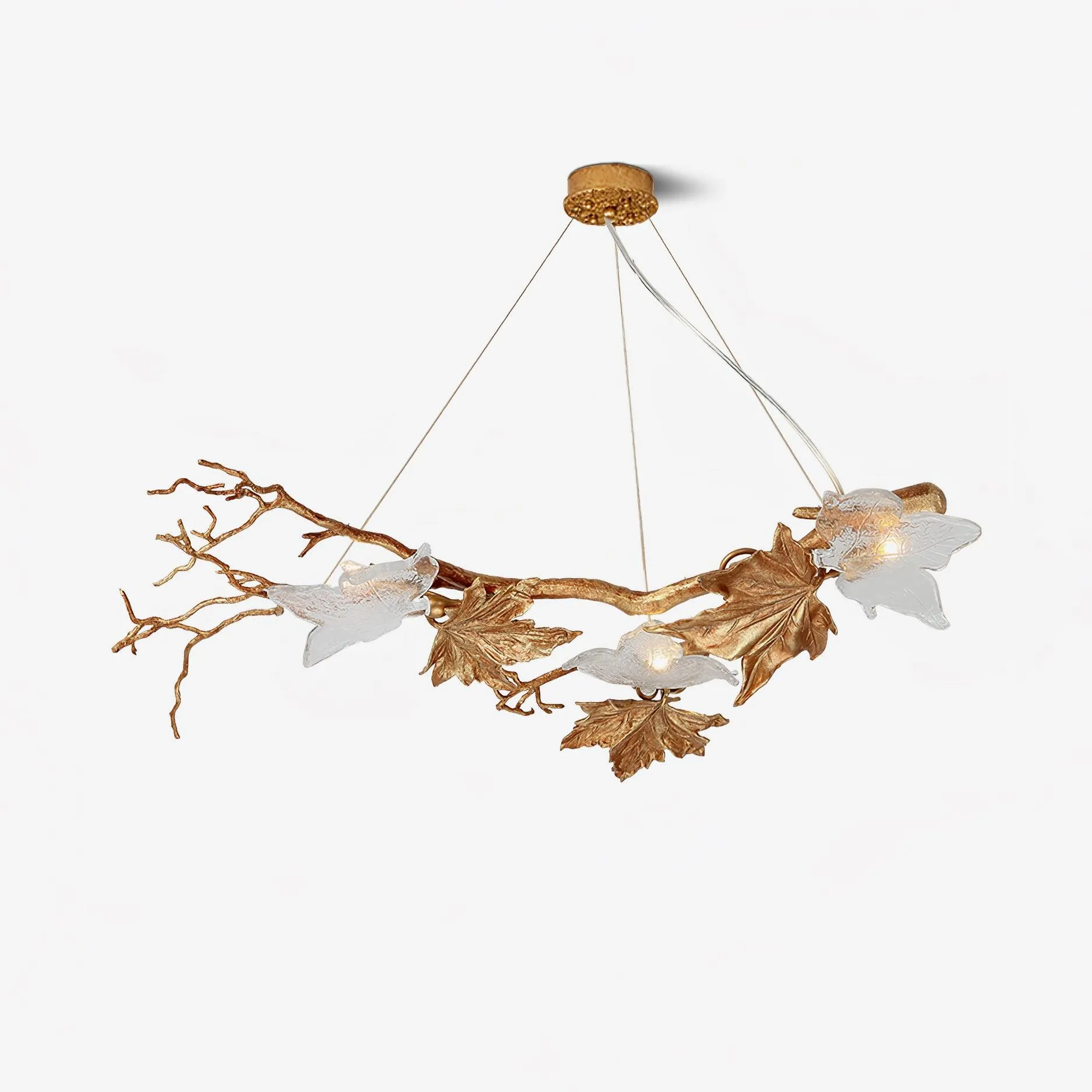 Folio Branch Brass Chandelier