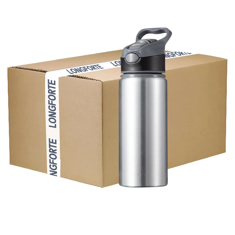 FULL CARTON - 50 x EXPLORER Water Bottles - 650ml - SILVER/ BLACK