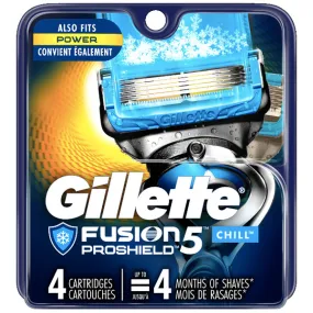 Gillette ProGlide Chill Mens Razor Blades, 4 Cartridges